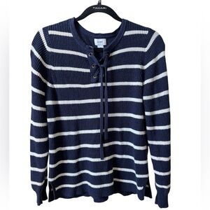 OLD NAVY WHITE STIPED LONG SLV SWEATER